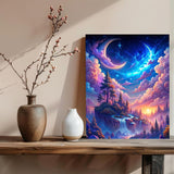 xcemhil Paint by Number Kit for Adults, Paint by Numbers Landscape, Starry Waterfall Paint by Numbers Kit for Adults Beginner for Gift Home Wall Decor 16x20 inch xcemhil