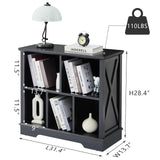 Farmhouse 5 Cube Bookshelf, Black Storage Organizer Bookcase, Kids Toy Storage Cabinet, Small Bookshelves Storage Organizer Shelf, Wood Display Cabinet Book Shelves for Bedroom,Living Room,Office FFBCFDK