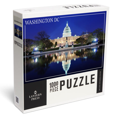 Capitol Building at Night, Washington DC (1000 Piece Puzzle, Challenging Jigsaw Puzzle for Adults, Made in USA) Lantern Press