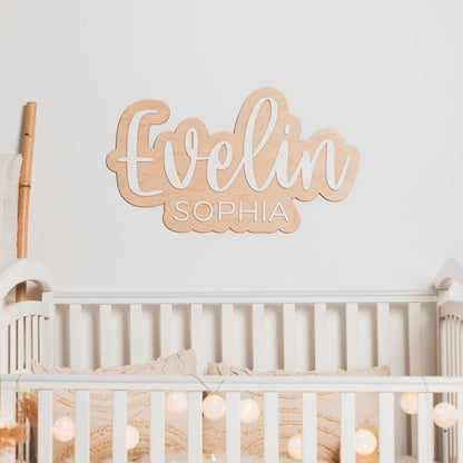 Baby Name Sign, Custom Nursery Name Sign, Wooden Kids Room Decor, Wall Decor, Baby Shower Gift, Personalized Christmas Gifts - WoodArtSupply