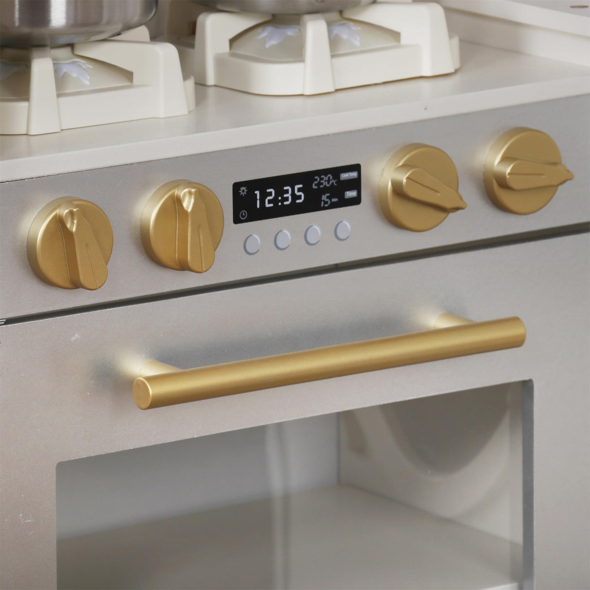 Large Wooden Corner Play Kitchen Sets with Ice Maker,Water Dispenser,Bread Maker,Washing Machine,Electronic Display,Toy Sink with Running Water,Stove with Light&Sounds, Birthday Gift for 3+Boys Girls Buoyantkids