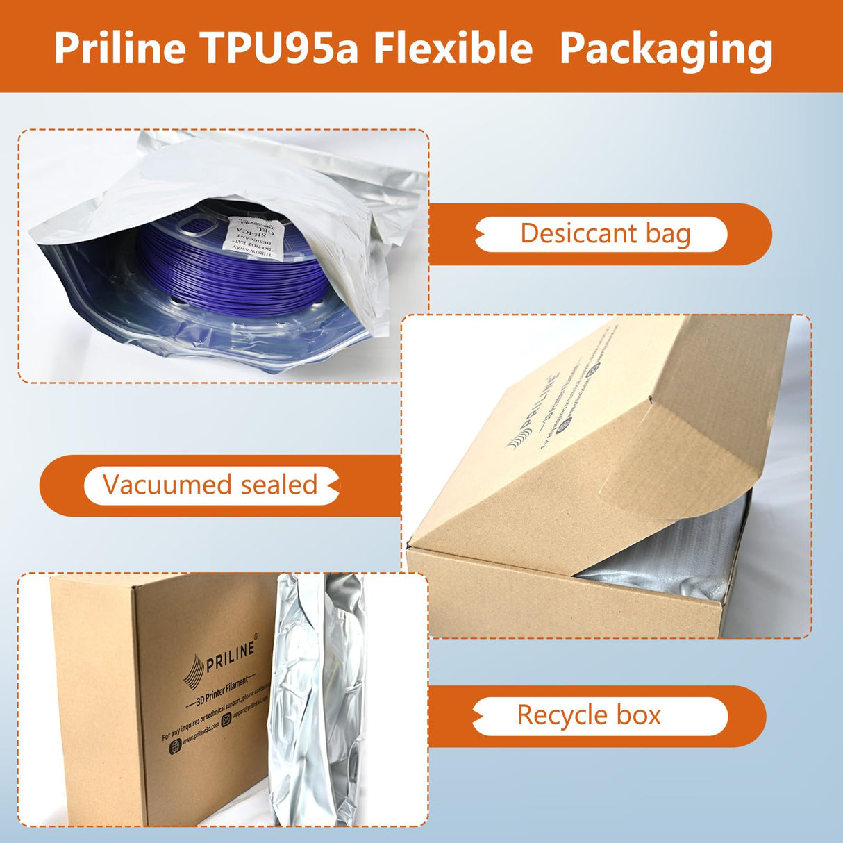 PRILINE TPU Filament,PRILINE High Flow/High Speed Printing 95A TPU Flexible Soft 3D Printer Filament 1KG 1.75mm Spool,Support Fast Printing, Frost Green PRILINE