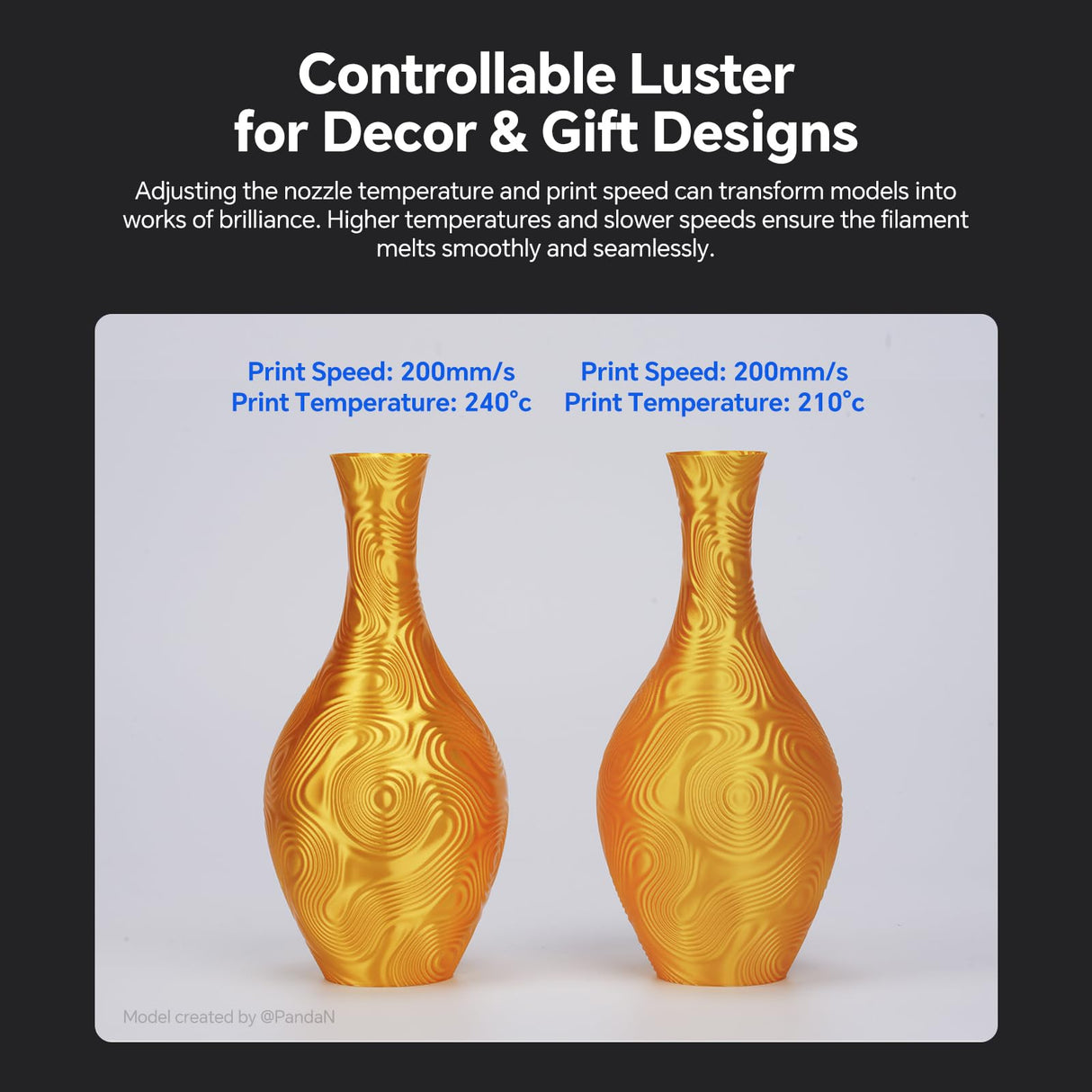 ANYCUBIC Silk Filament, Clog-Free Shiny 3D Printer PLA Filament 1.75mm Dimensional Accuracy +/- 0.02mm, 1KG Reusable Spool (2.2 lbs), Silk Gold ANYCUBIC