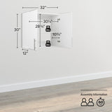 Prepac Elite 32" Wall Cabinet, White Storage Cabinet, Bathroom Cabinet, Pantry Cabinet with 1 Adjustable Shelf 12" D x 32" W x 30" H, WEW-3230 Prepac