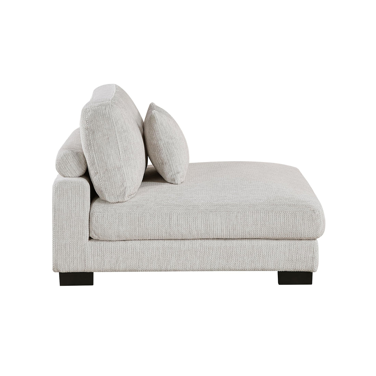 Lexicon Modular Sectional Sofa for Living Room, Textured Microfiber Armless Chair with Pillow, Units of Modular Sectional Couch, Upholstered Chair for Customizable Sectional Sofa Couch, Beige Lexicon