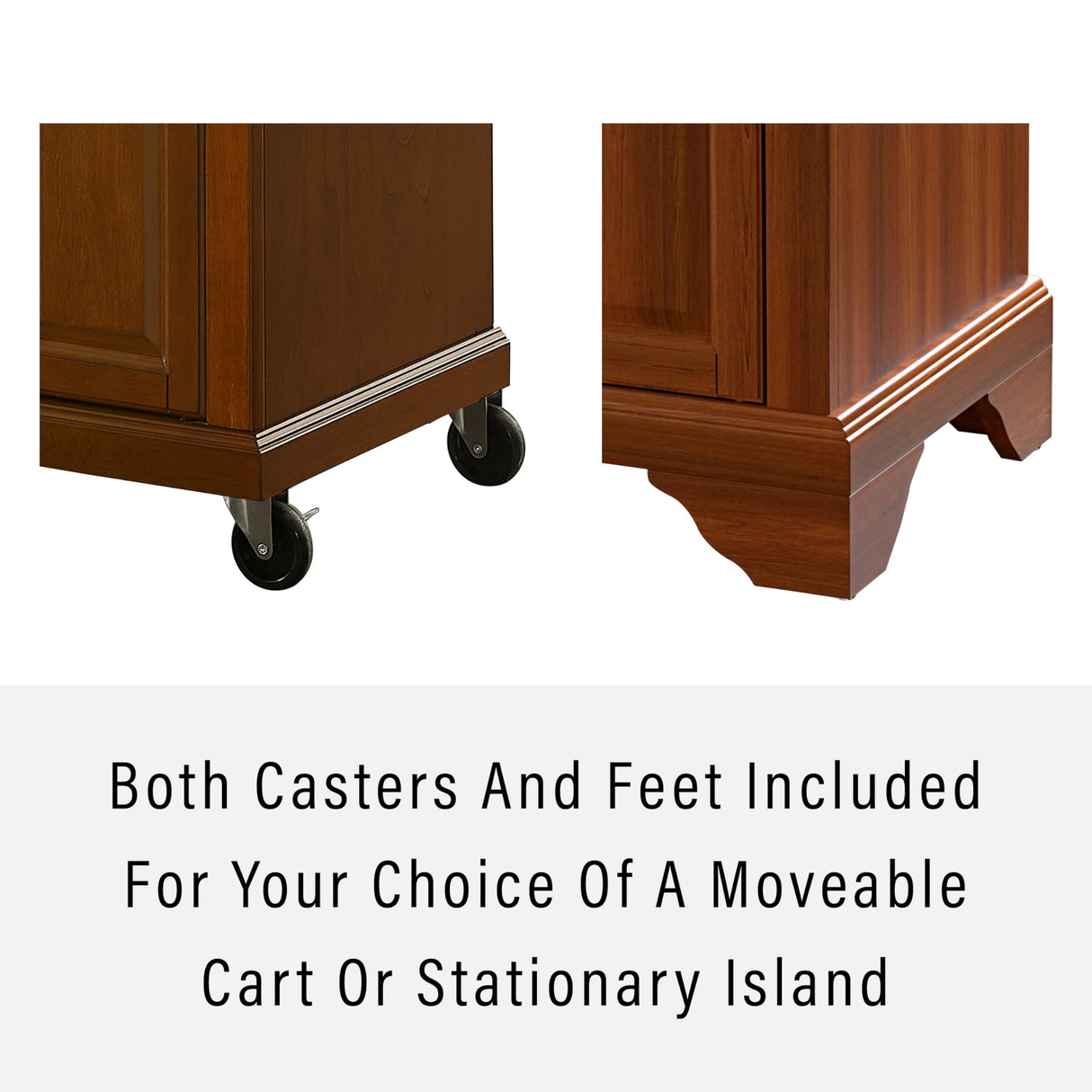 Crosley Furniture Lafayette Full Size Kitchen Island with Natural Wood Top, Cherry Crosley Furniture