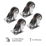 HOLKIE 1 inch Small Caster Wheels for Furniture Low Profile Casters Set of 4 Total Capacity 90 Lbs Perfect Wheels for Small Project、Nightstand、Side Table (No Brake) HOLKIE