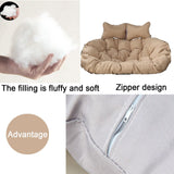 NANZHISM Double Egg Swing Hanging Patio Chair with 2 Pillows, Waterproof Foldable Hammock Hanging Basket Chair for Indoor Outdoor Balcony Patio Bedroom (Color : Khaki) NANZHISM