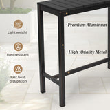 Cozyman Outdoor Bar Table, 55" Black Patio Bar Height Counter Table, Waterproof HDPS Slatted Top, Weather Resistant, Hot Tub, Balcony, Yard, Indoor or Outdoor Use Cozyman