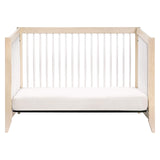 Babyletto Sprout 4-in-1 Convertible Crib with Toddler Bed Conversion Kit in Washed Natural and White, Greenguard Gold Certified babyletto