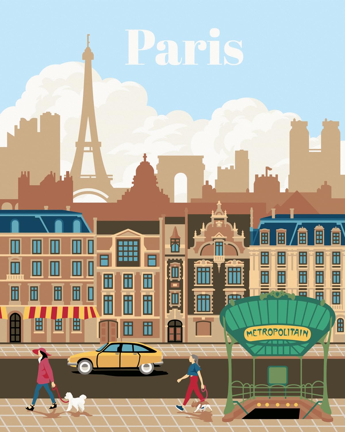 Ravensburger Relax CreArt Paris Paint by Numbers Kit | Perfect DIY Art Gift for Adults, Stress Relief, and Creative Hobby Ravensburger