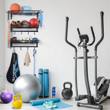 FelRelWel Garage Sports Equipment Storage Rack with Separate Shelf, Ball Rack, Sport Equipment Organizer withHooks for Badminton Racket, Basketball Rack for Basketball Football Rugby FelRelWel