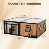 20FT Tiny House to Live in,Portable Prefab House with 2 Bedroom,1 Full Equiped Bathroom and Kitchen,Prefabricated Container House for Adults Living,Foldable Mobile Home with Steel Frame AMGUI