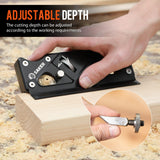 Saker Chamfer Plane-Woodworking Edge Corner Flattening Tool with Auxiliary Locator,Hand Chamfering Planer Suitable for Quick Edge Trimming of Wood (upgrade -1 Cutter Head, Black) Saker