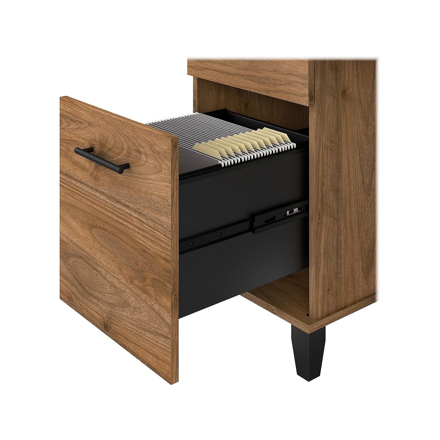 Bush Furniture Somerset Computer Drawers | Office Home Workspace | Large Desk, 72W, Fresh Walnut - WoodArtSupply