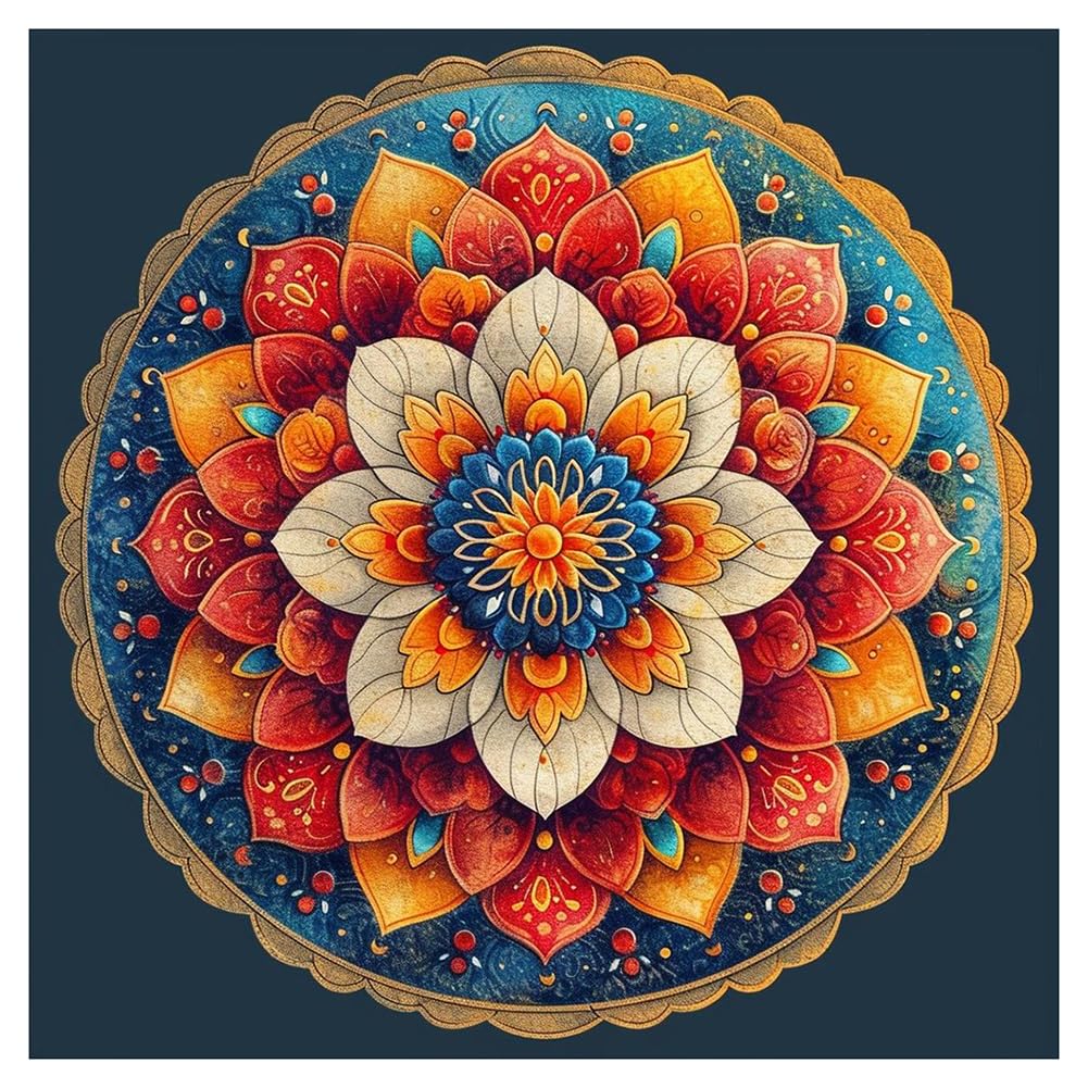 PFFNGPEN Diamond Painting Kits for Adults, 5D DIY Mandala Diamond Art Kits for Beginners, Full Drill Round Diamond Art for Home Wall Decor,12x12 inch PFFNGPEN