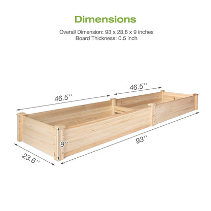 Vilobos Wooden Garden Raised Bed 8×2 ft Outdoor Garden Box for Vegetable Flower Herb in Patio, Balcony, Backyard - WoodArtSupply