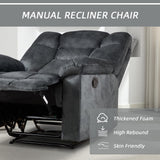 EBELLO Manual Recliner Chair for Adults with Soft Padded Headrest and Backrest, Overstuffed Single Recliner Sofa Chair for Living Room, Grey EBELLO