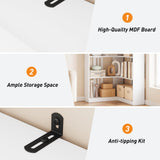 IDEALHOUSE Corner Bookshelf 72.8in Farmhouse Bookcase Large Bookshelf Wood Bookcase Tall 5 Tier Corner Shelf L Shaped Bookshelf Storage Display Rack Living Room Bedroom (Black, Full Panel) IDEALHOUSE