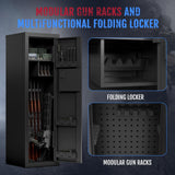 KAER 13-15 Biometric Gun Safe Fingerprint Gun Safe for Rifles and Pistols Rifle Safes for Home Gun Safes for Rifles Multi-Function Gun Cabinet with Adjustable Cabinet Pistols Racks Unassembled KAER