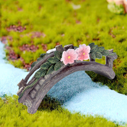 MUAMAX Fairy Garden Bridge Mini Bridge for Fairy Garden Flower Bridge Resin Arched Artificial Little Bridge Micro Landscape Garden Bridge for Dollhouse Ornaments Fairy Garden Accessories - WoodArtSupply