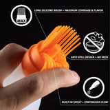 Silicone Basting Brush for Cooking, Oil Dispenser with Brush, All in One Oil Brush for Cooking, BBQ Brush, Pastry Brush for Baking, Sauce Brush for Cooking, Smoker Accessories & Gifts for Men (Orange) Gourmet Easy