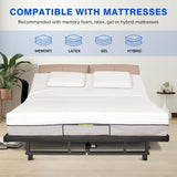 KEIKI King Adjustable Bed Frame with Remote, Head & Foot Incline, Zero Gravity, 4 USB Ports & Under-Bed Nightlight, Quiet Motor Base, Black KEIKI