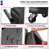 8 Drawers Rolling Tool Chest with Drawers, High Capacity Toolbox on Wheels, Lockable Drawers Tool Box Organization and Storage, Tool Cabinets on Wheels for Garage and Repair Shop(Black) Cobinery