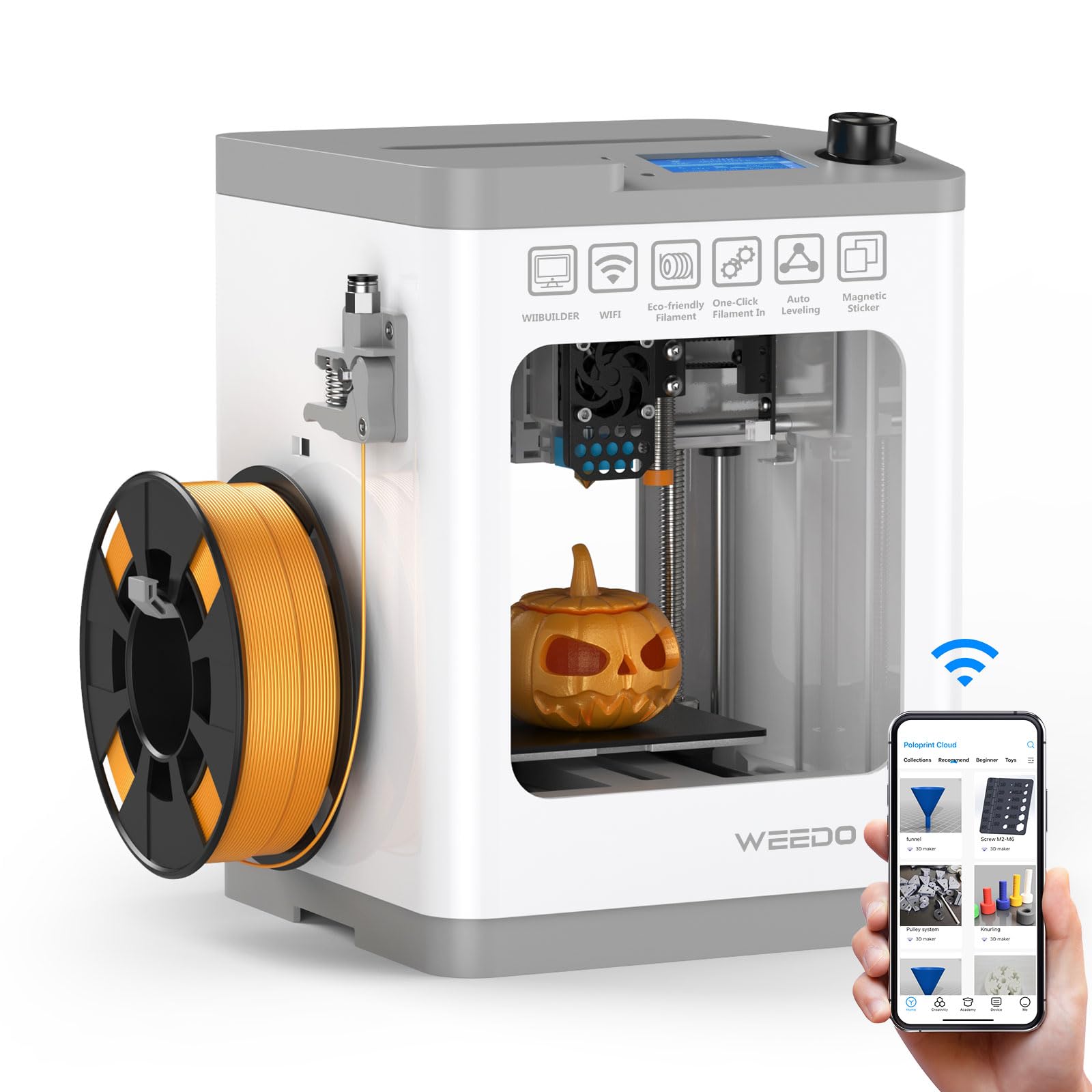 TINA2S 3D Printers for Kids and Beginners, WEEDO Mini 3D Printer with WiFi Printing and Auto Leveling, Fully Assembled Small 3D Printer, Open Source Firmware, Work with PLA/PLA+/TPU - WoodArtSupply