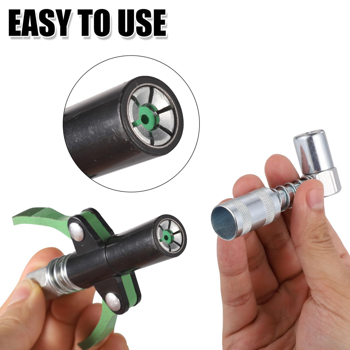 lasuroa 6pcs Grease Gun Fitting Kit, 90 Degree Grease Coupler Grease Needle Nozzle Tip Dispenser Grease Injector Needle Grease Gun Adapter Accessories Fit 1/8" NPT Grease Guns, Easy to Connect lasuroa