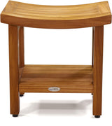 AquaTeak Patented 18" Sumba Teak Shower Bench with Shelf AquaTeak
