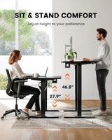 ErGear Whole Piece Standing Desk, 40x24 inch Adjustable Stand Up Desk with Cable Management Tray, Electric Computer Workstation for Home Office, Black, EGESD63B ErGear