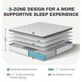 Novilla Twin Mattress for Kids, 10 Inch Twin Mattress Hybrid with Individually Pocket Innerspring, Pressure Relief & Motion Isolation, Medium Firm Feel Novilla