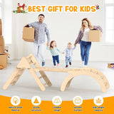 Zupemo Toddler Climbing Toys, Montessori Pikler Triangle Set for Toddlers Inside, Foldable Climbing Set with Arch Ramp, Triangle Climber, Rock Climber, Slide, Rocker, Wooden Pikler Triangle Gym Indoor Zupemo