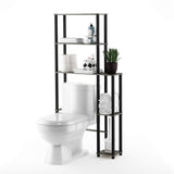 Furinno Turn-N-Tube Over The Toilet Storage, 5 Shelves Bathroom Organizer Space Saver Rack, French Oak Grey/Black Furinno