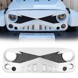 AMERICAN MODIFIED Hawke Front Grille Cover Compatible with Jeep Wrangler, JK/JKU, Rubicon, and Sahara Sport 2007 to 2018 Models, White AM AMERICAN MODIFIED