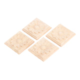 MUXSAM Wooden Carved Appliques Onlays, 4-Pack Unpainted Solid Wood Square Carvings Decals for Cabinet Dresser Cupboard Mirrors Walls Doors Closet MUXSAM