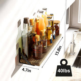 Fixwal Floating Shelves Width 4.7in Rustic Wood Wall Shelves Set of 8, Wall Shelves for Bedroom, Living Room, Kitchen, Bathroom, Office Decor and Plants Display (Carbonized Black) Fixwal