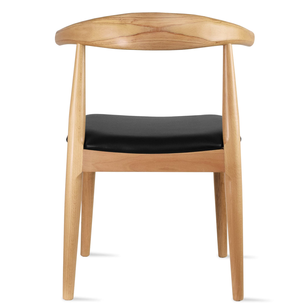 2xhome Set of 2 Contemporary Farmhouse Real Solid Wood Cushion Seat Dining Chairs Elbow Side Chair (Natural) 2xhome