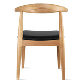 2xhome Set of 2 Contemporary Farmhouse Real Solid Wood Cushion Seat Dining Chairs Elbow Side Chair (Natural) 2xhome