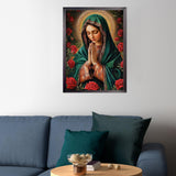 CEOVR Virgin Mary Diamond Painting Kits for Adults, Nativity Diamond Art Dots 5D Full Drill DIY Gem Art, Adult Crafts Kits Arts and Crafts, Wall Decor for Home Office 12x16in CEOVR