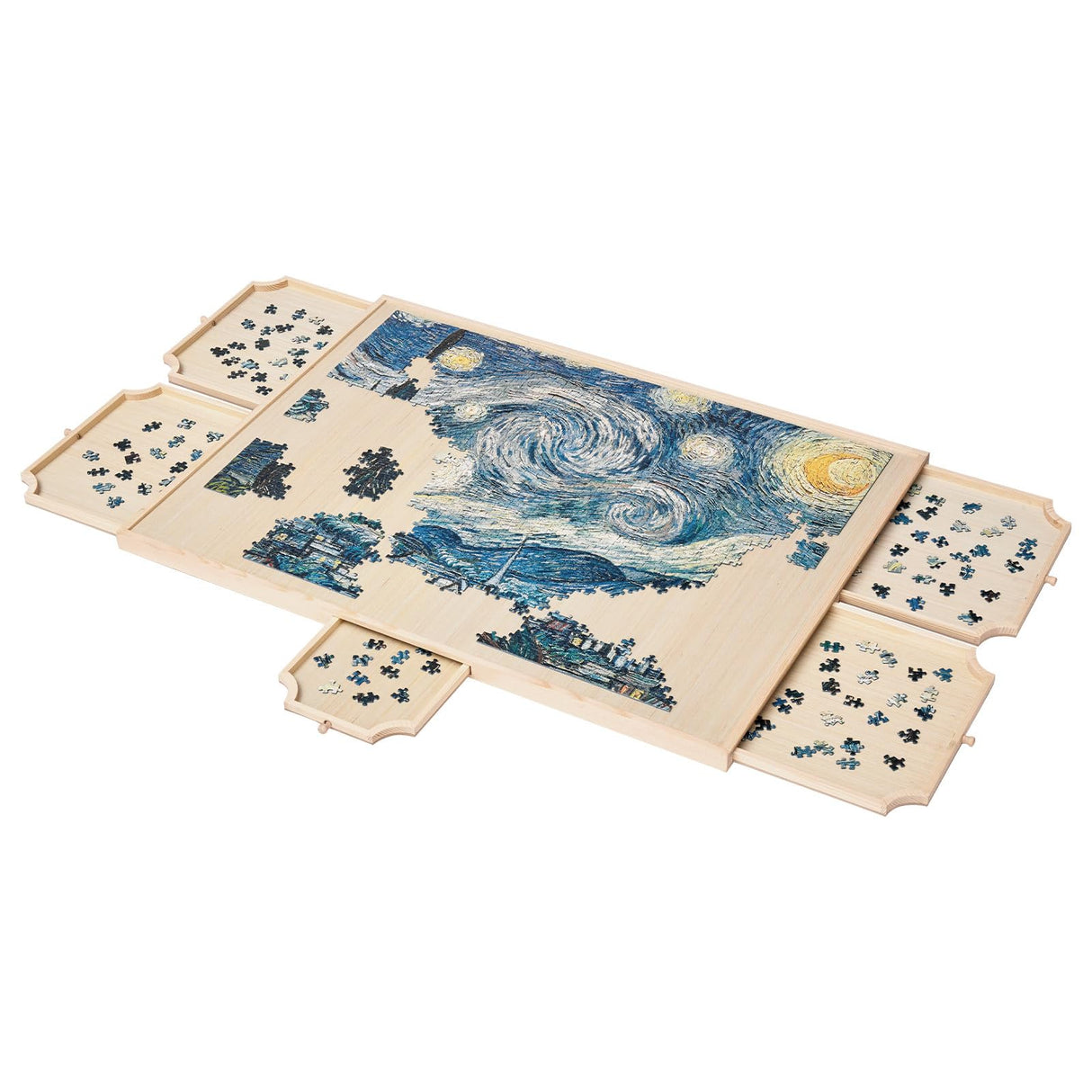 VEVOR 1500 Piece Rotating Puzzle Board with 5 Drawers and Cover, 34x25 inch in Portable Wooden Table, Jigsaw Puzzle Accessories for Adults, Puzzles Organizer Storage System, Birthday Gift for Mom VEVOR