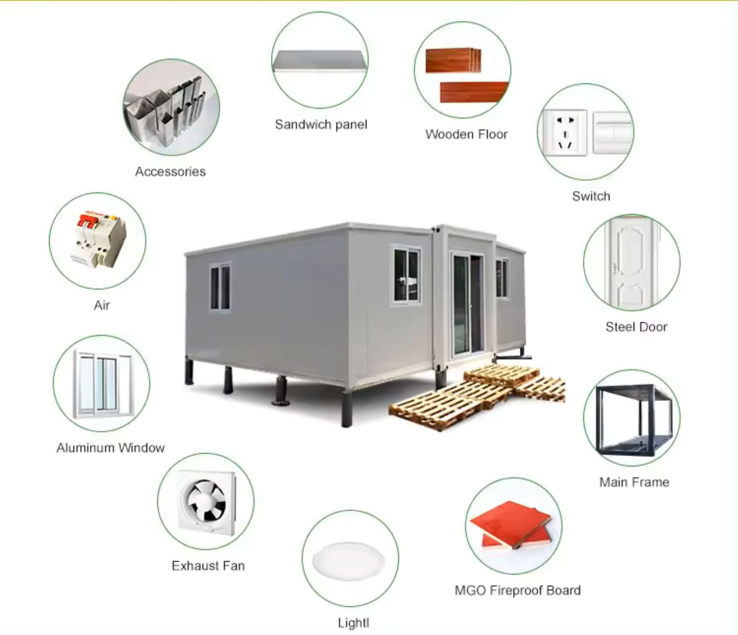 40 ft Modern 2024 Luxury Prefab Villa, Insulated Portable Expandable Container 2 Bedrooms. Mobile Tiny Home with Free Electric Water Heater Tiny Backyard House, Movable, foldable, and Expandable