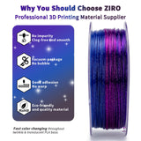 ZIRO Fast Color Changing Twinkling PLA, 1.75mm Filament, Sparkle Glitter with Colorful Transluent PLA, 3D Printing Material,1kg Spool, Dimensional Accuracy +/-0.03mm, Galaxy ZIRO