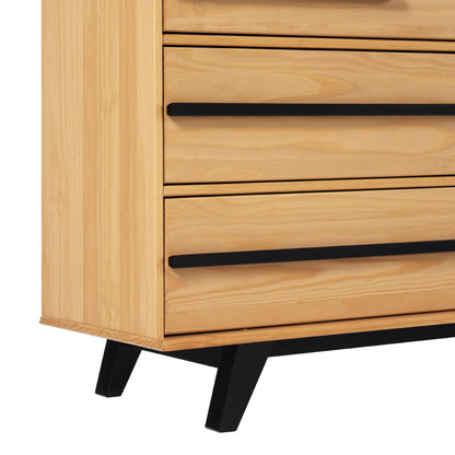 Walker Edison Malhia Minimalist Solid Wood 6-Drawer Dresser Bedroom Storage, 60 Inch, Natural Pine - WoodArtSupply