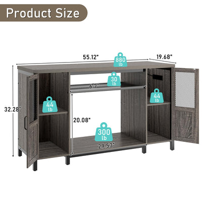 Hlivelood 55-75 Gallon Fish Tank Stand with Power Outlet&LED Lights, Heavy Duty Metal Aquarium Stand for 2 Fish Tank Accessories Storage, Suit for Turtle Tank, Reptile Terrarium, 880lbs Capac - WoodArtSupply