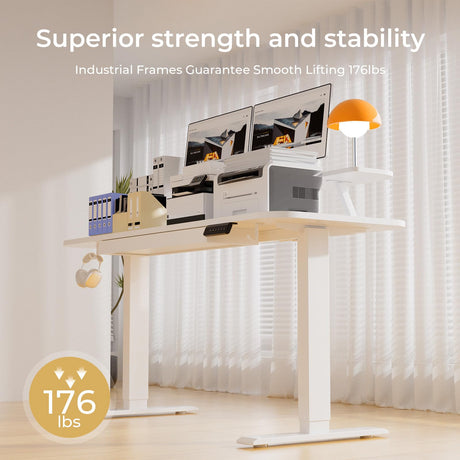 COMHOMA Electric Standing Desk with Drawers, 48 x 24'' Sit Stand up Desk with Monitor Stand, Laptop Stand, Height Adjustable Ergonomic Home Office Computer Desk with Memory Preset Controller COMHOMA