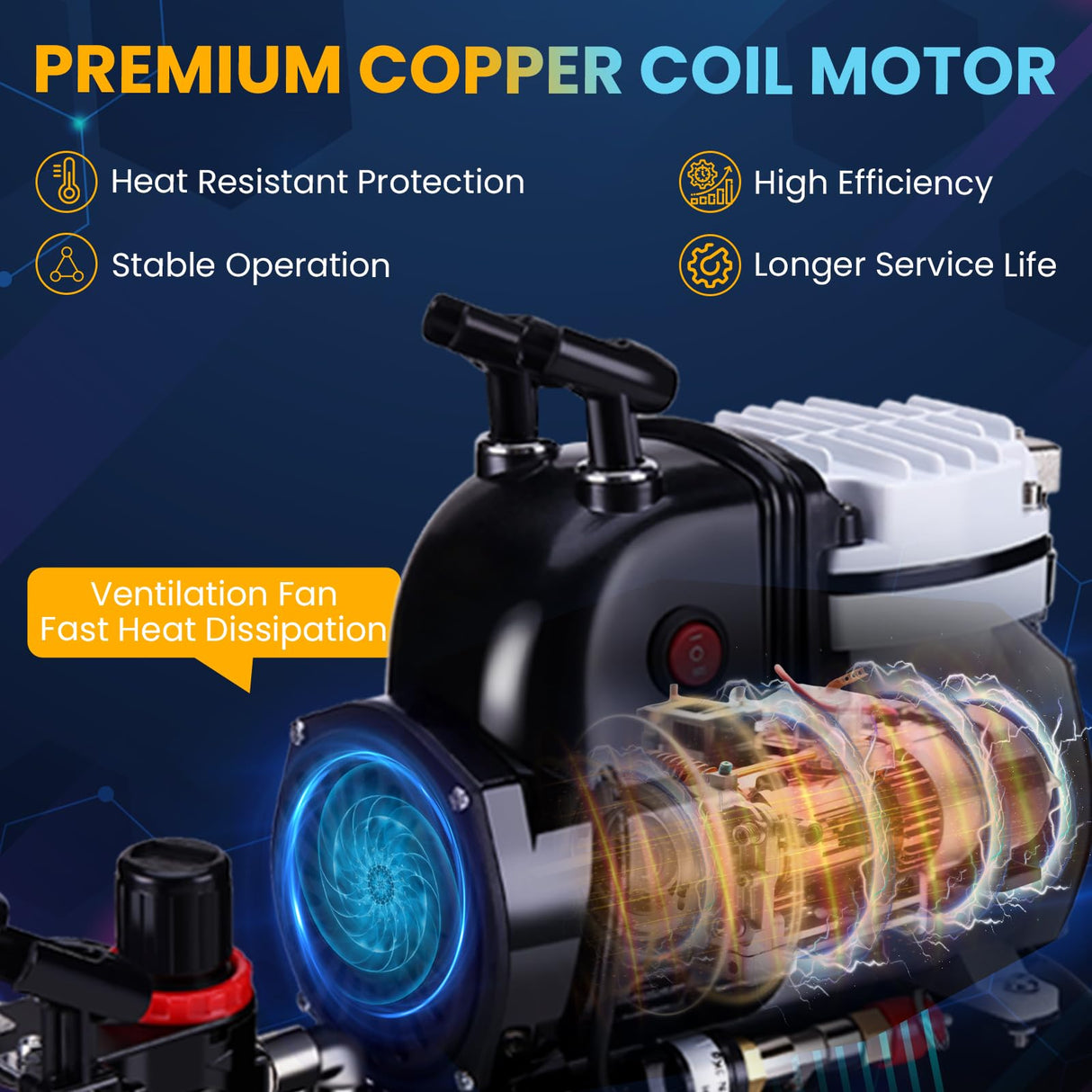 OPHIR Airbrush Kit, Air brush Kit with Air Compressor, Airbrush Compressor with 3x Air Brush, 3L Air Tank, 12 Colors Air brush Painting Set, Paint Holder for Model Painting, 2 Modes of Pressure OPHIR