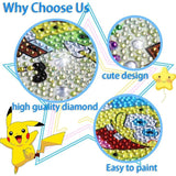 PERFECTSIGHT Cute 5D Diamond Art Kits with Wooden Frame, Kawaii DIY Painting Art for Adults, Diamond Arts and Crafts Sets, Big Gem Full Drill Diamond Dots for Women, Rainbow Bunny PERFECTSIGHT