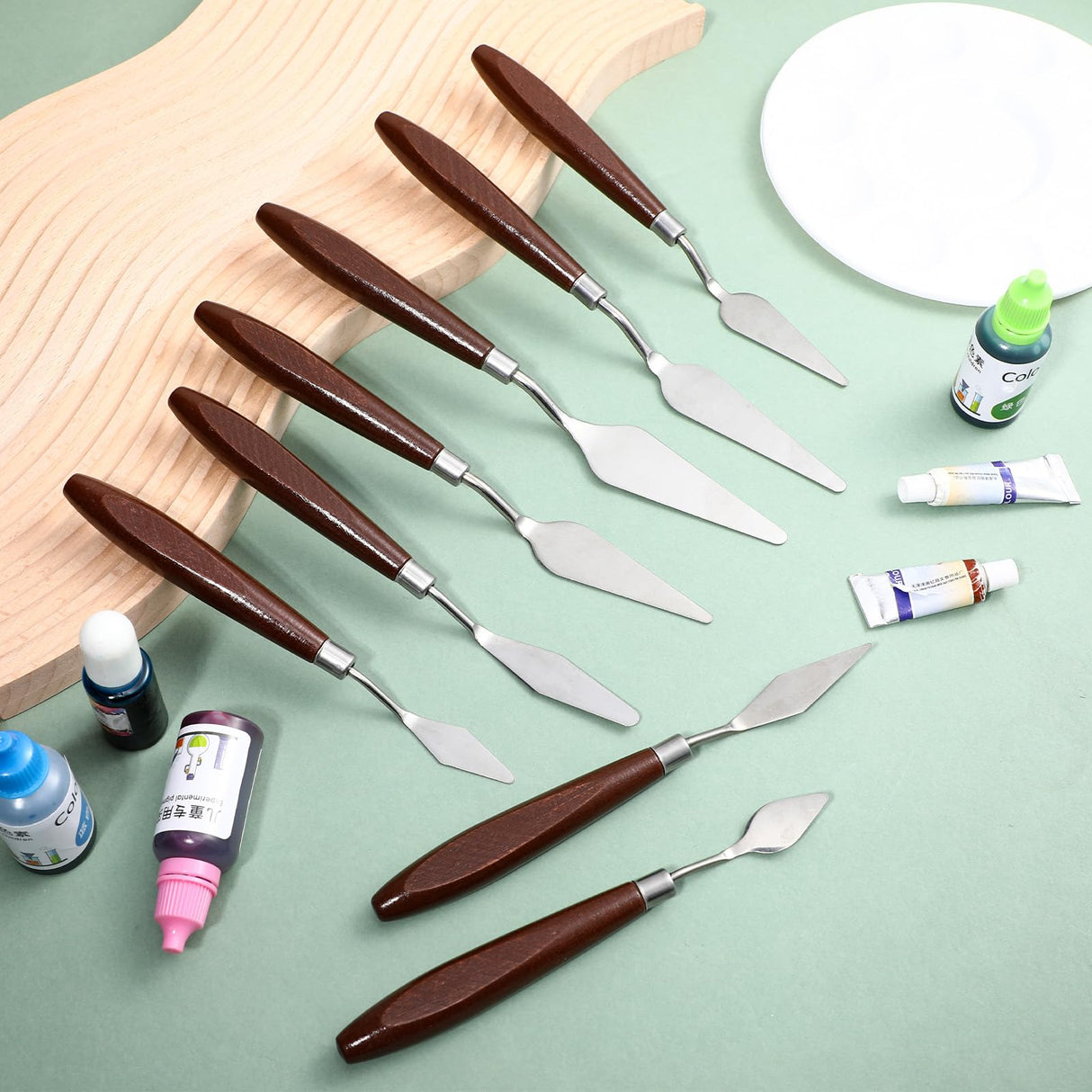 Palette Knife Set, 27Pcs Palette Knives Stainless Steel Art Paint Knife Professional Paint Spatula Painting Knife with Wood Handle for Oil Painting Acrylic Color Mixing and Texturing DIVINA VITAE